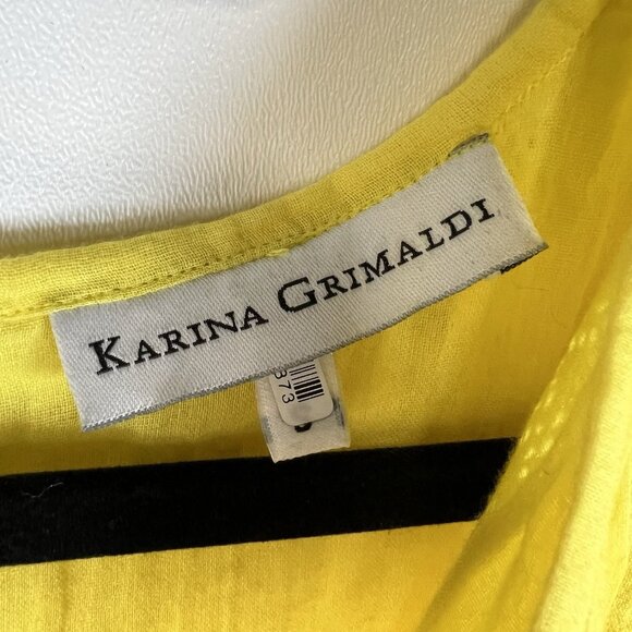 Karina Grimaldi Dress Women S Yellow Flutter‎ Sleeve Tiered Ruffle Tassel Mini - Picture 4 of 9